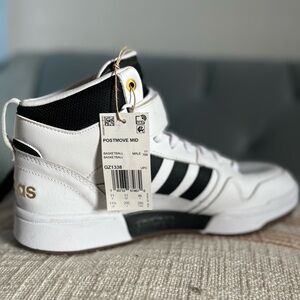 Adidas Postmove Mid Men's Athletic Shoes - White, Black, and Gold